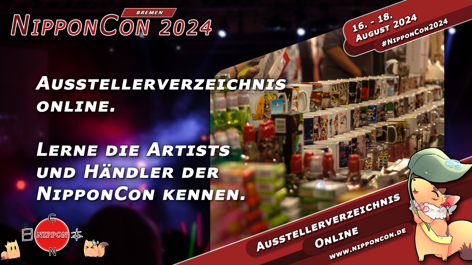 Ausstellerverzeichnis online. Lerne die Artists und Händler der NipponCon kennen.