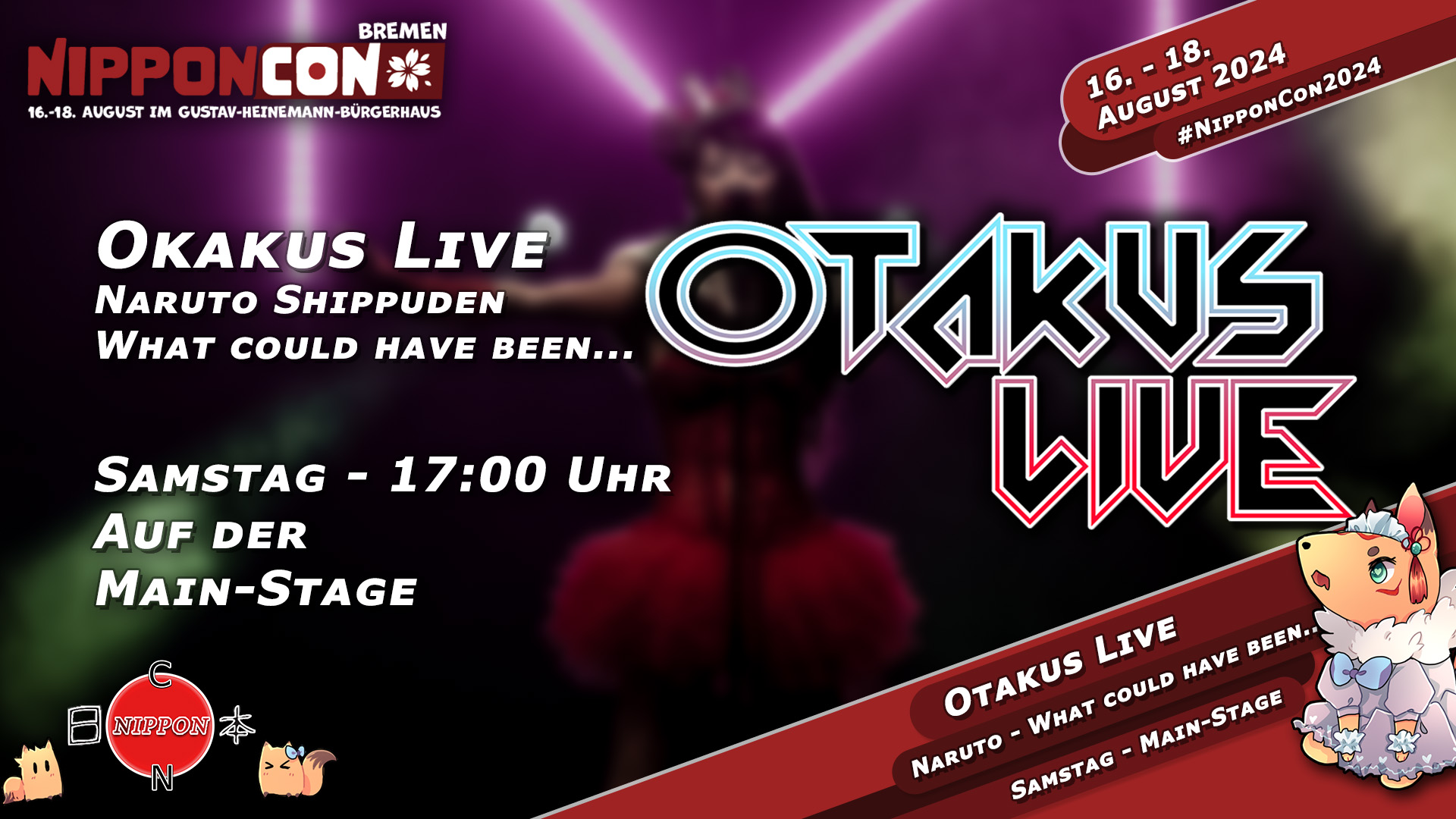 Die Showgruppe Otakus Live mit ihrem Stück "Naruto Shippuden - What could have been...". Am Samstag um 17:00 Uhr auf der Main-Stage. 