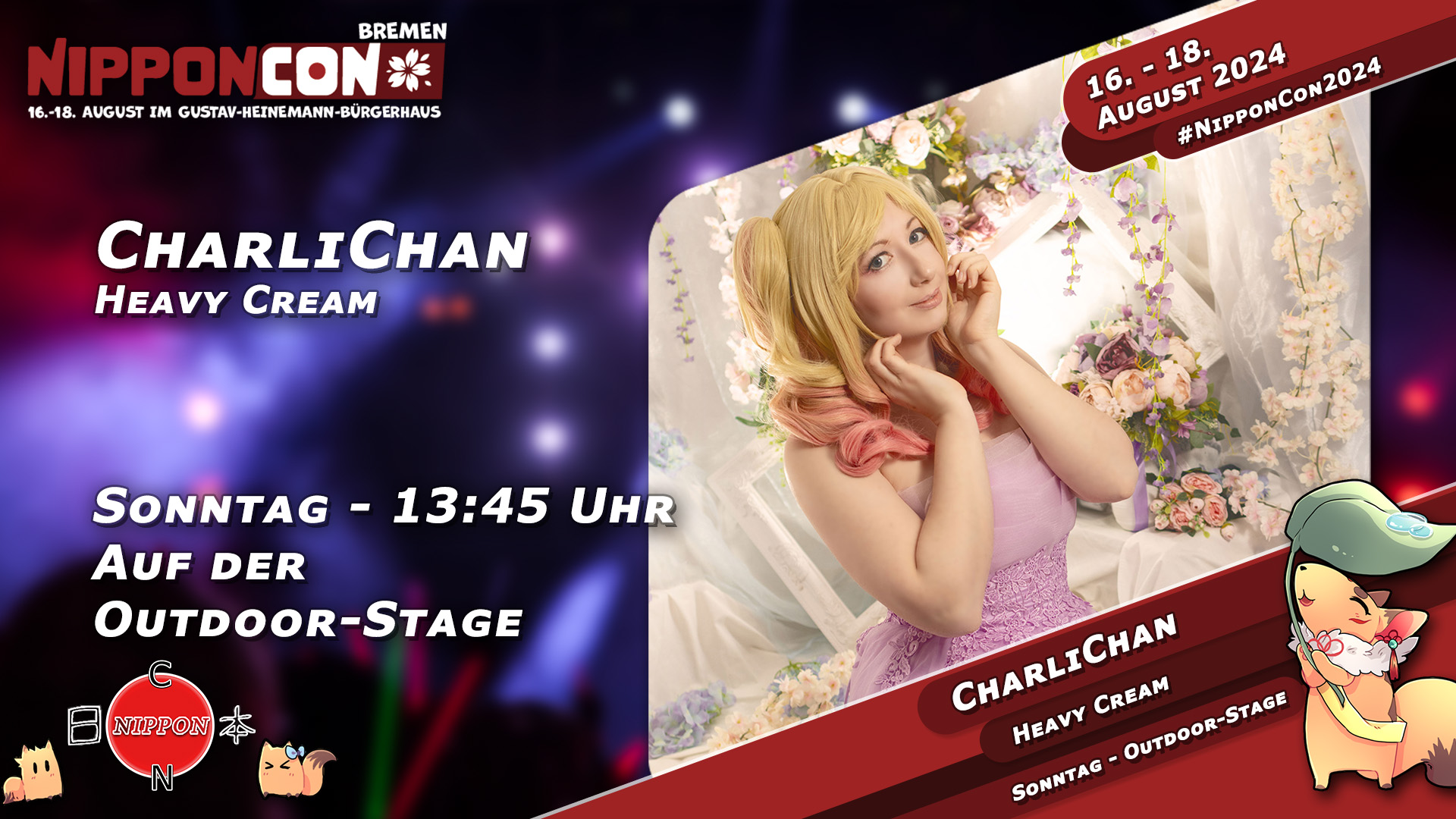 CharliChan mit ihrem Programm "Heavy Cream". Am Sonntag um 13:45 Uhr auf der Outdoor-Stagr