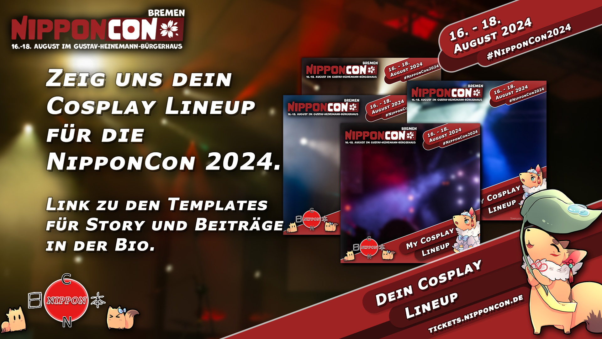 NipponCon 2023. Main Stage. Omoshiro! Der letzte Nerd. Es ist das Jahr 2023: Die gesamte Fanszene ist in Aufruhr. War früher wirklich alles besser?